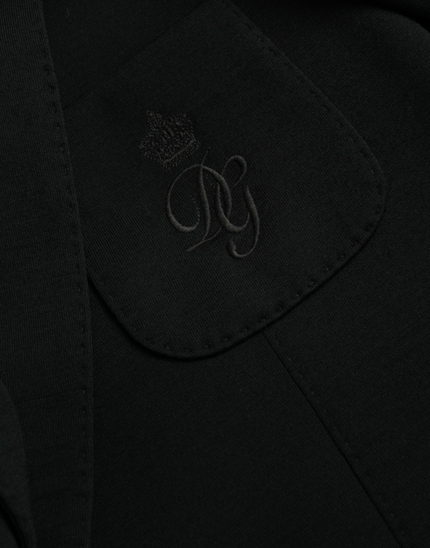 Blazer en laine noir à revers cranté et simple boutonnage Dolce & Gabbana