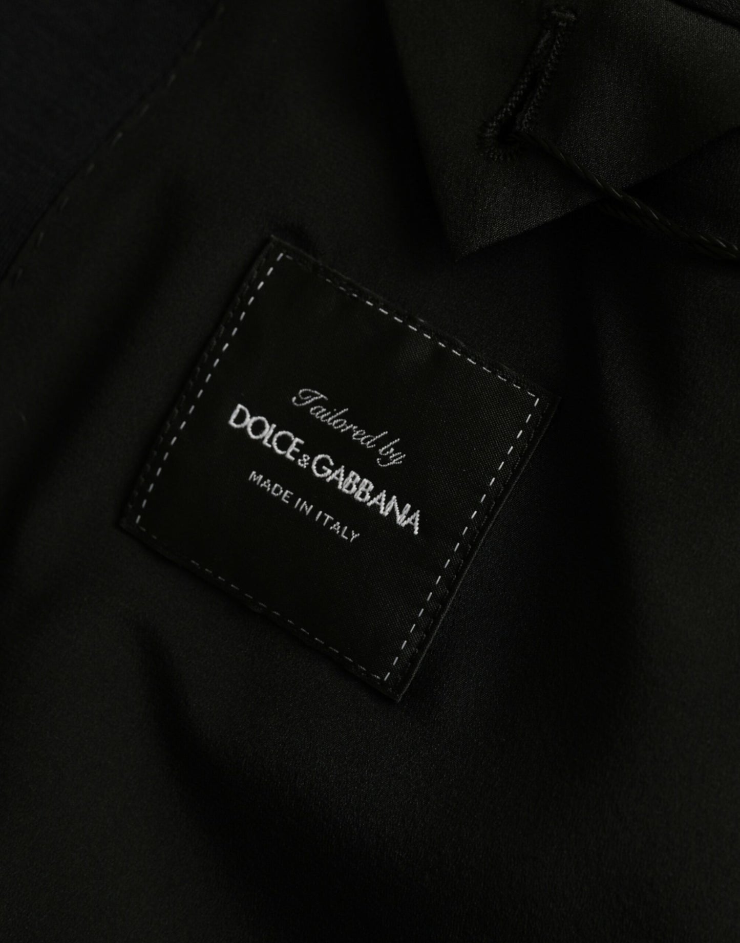 Blazer en laine noir à revers cranté et simple boutonnage Dolce & Gabbana