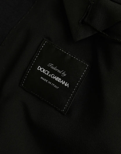 Blazer en laine noir à revers cranté et simple boutonnage Dolce & Gabbana