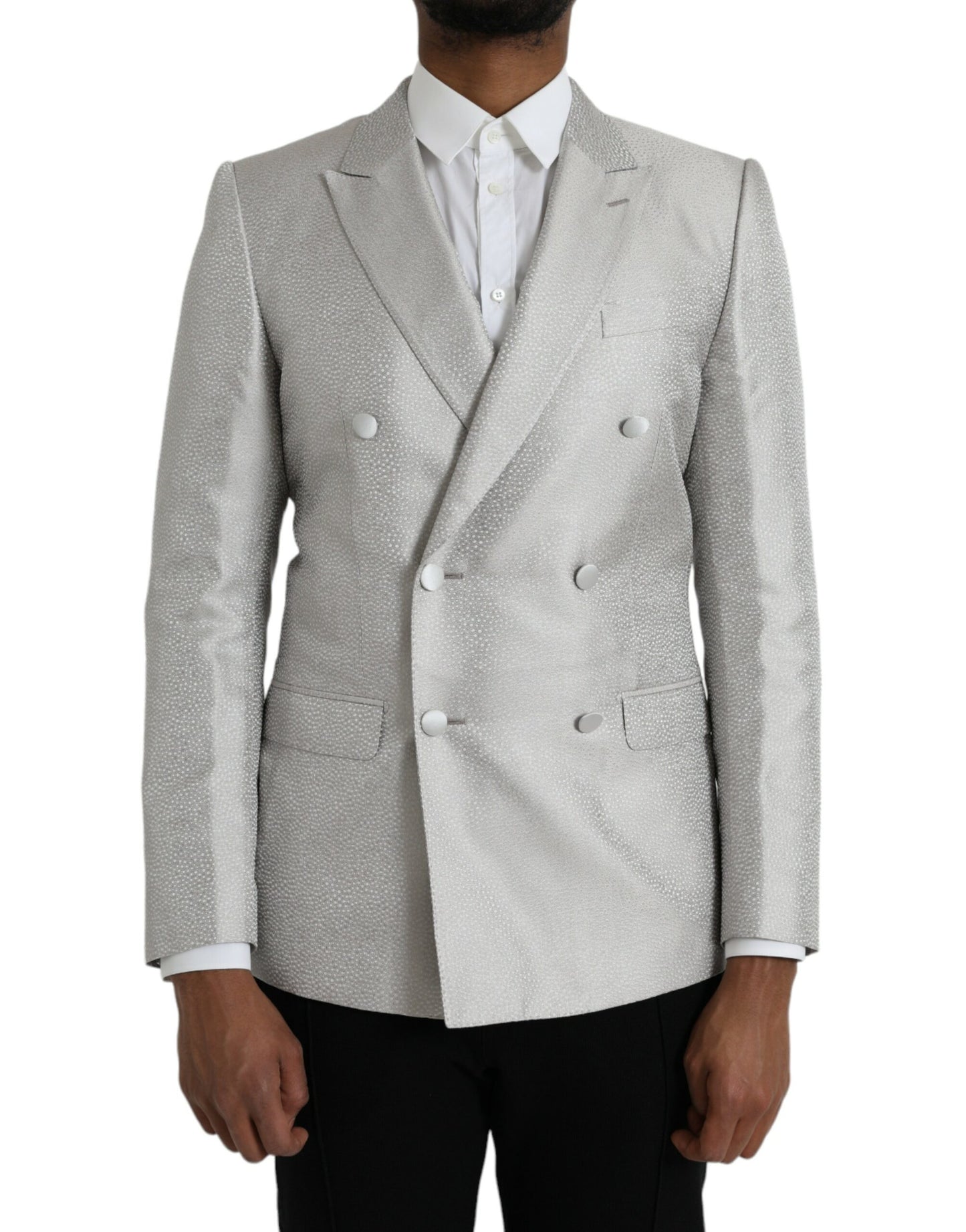 Manteau blazer croisé Dolce & Gabbana MARTINI blanc cassé
