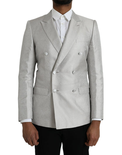 Manteau blazer croisé Dolce & Gabbana MARTINI blanc cassé