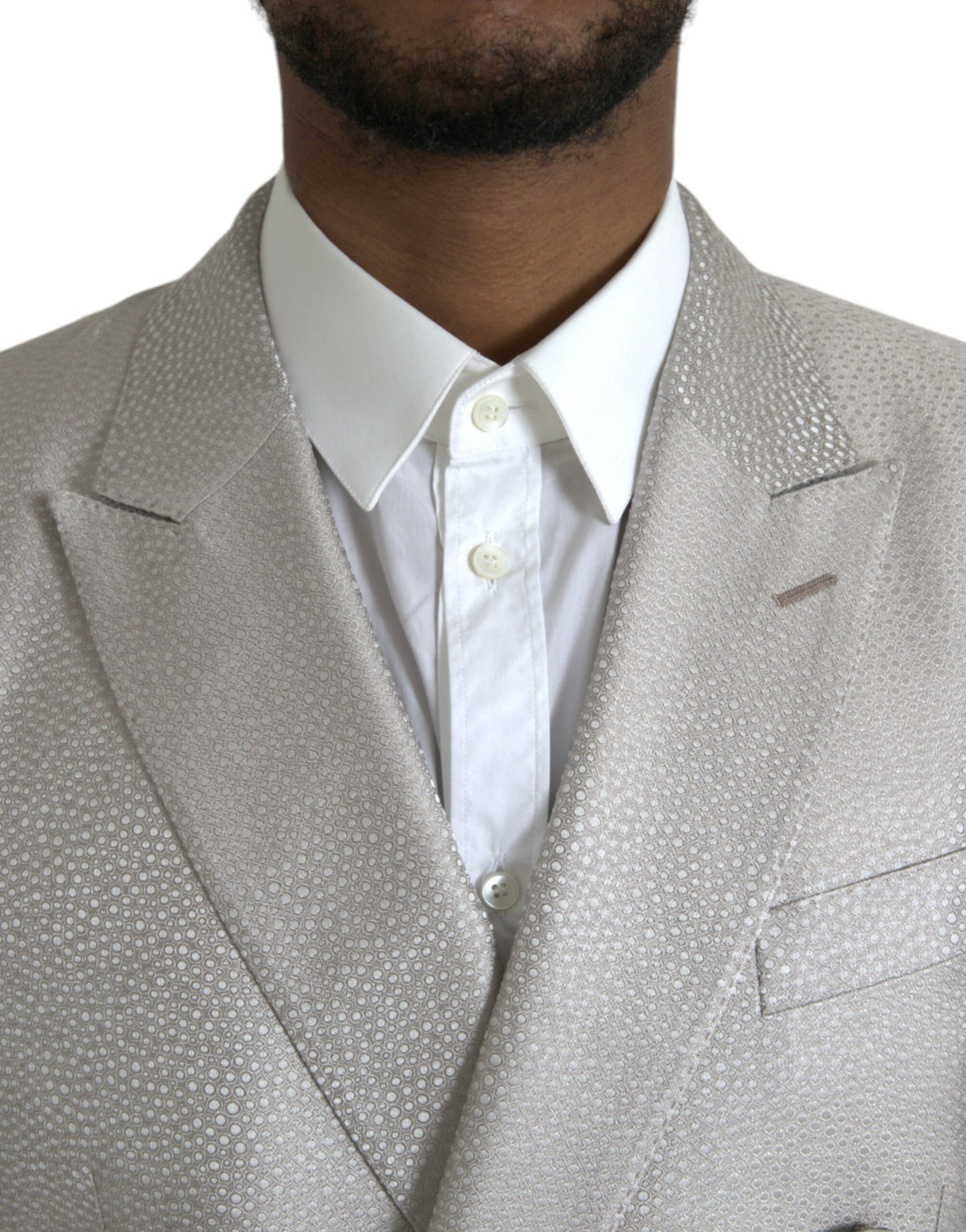 Manteau blazer croisé Dolce & Gabbana MARTINI blanc cassé