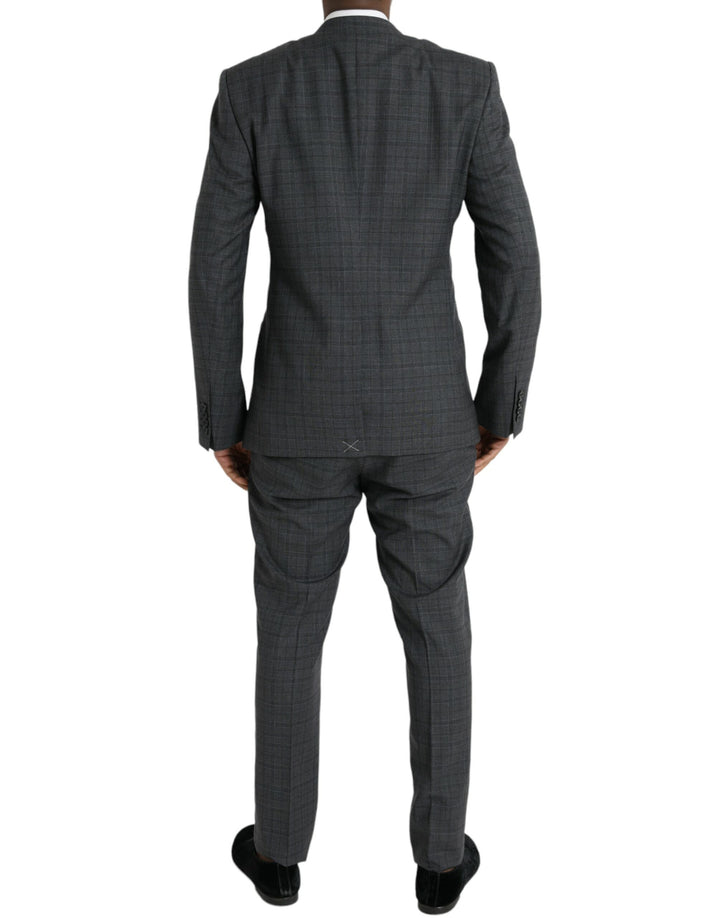 Traje formal de 2 piezas de lana a cuadros gris MARTINI de Dolce & Gabbana