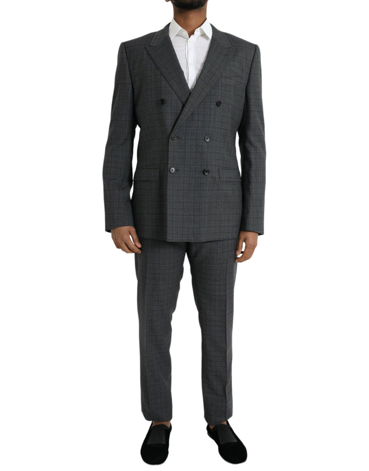 Traje formal de 2 piezas de lana a cuadros gris MARTINI de Dolce & Gabbana