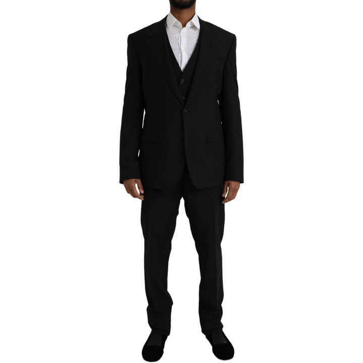Traje de 3 piezas formal Dolce & Gabbana de poliéster negro para personal