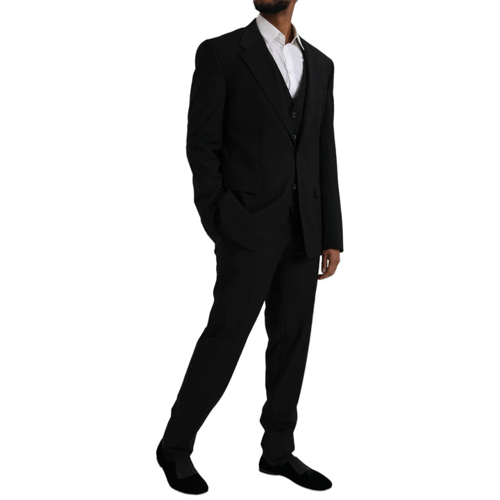 Traje de 3 piezas formal Dolce & Gabbana de poliéster negro para personal