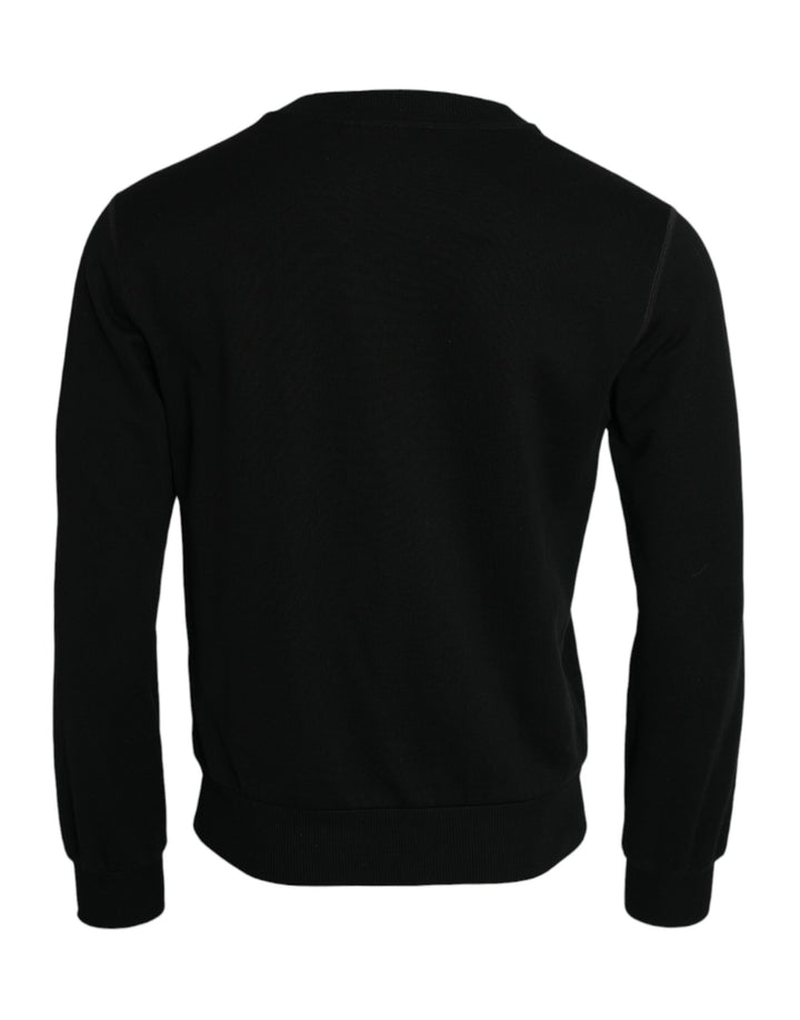 Sudadera de manga larga de algodón negro Dolce & Gabbana