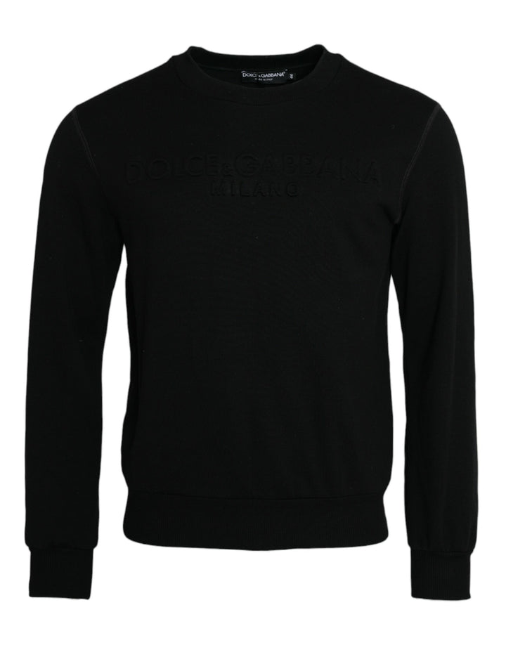 Sudadera de manga larga de algodón negro Dolce & Gabbana