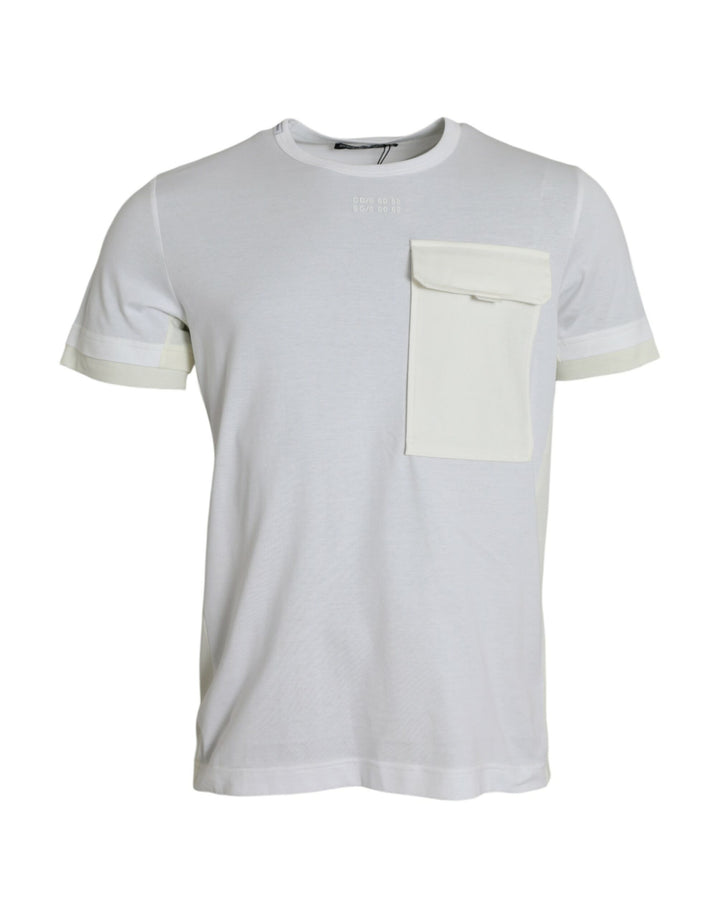 T-shirt Dolce & Gabbana en coton blanc à manches courtes et poche