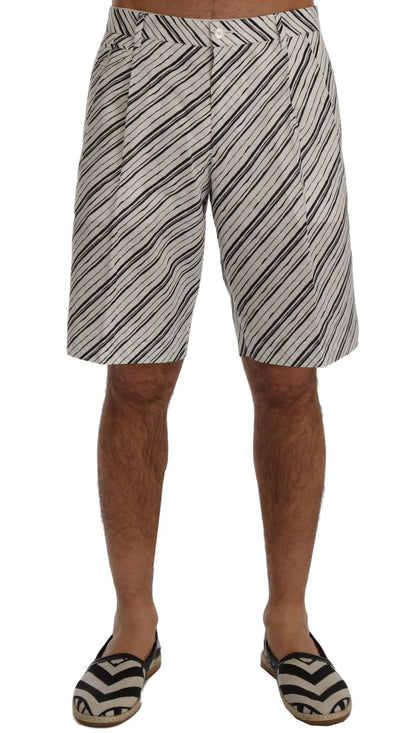Short Décontracté Rayé Noir Blanc Dolce & Gabbana