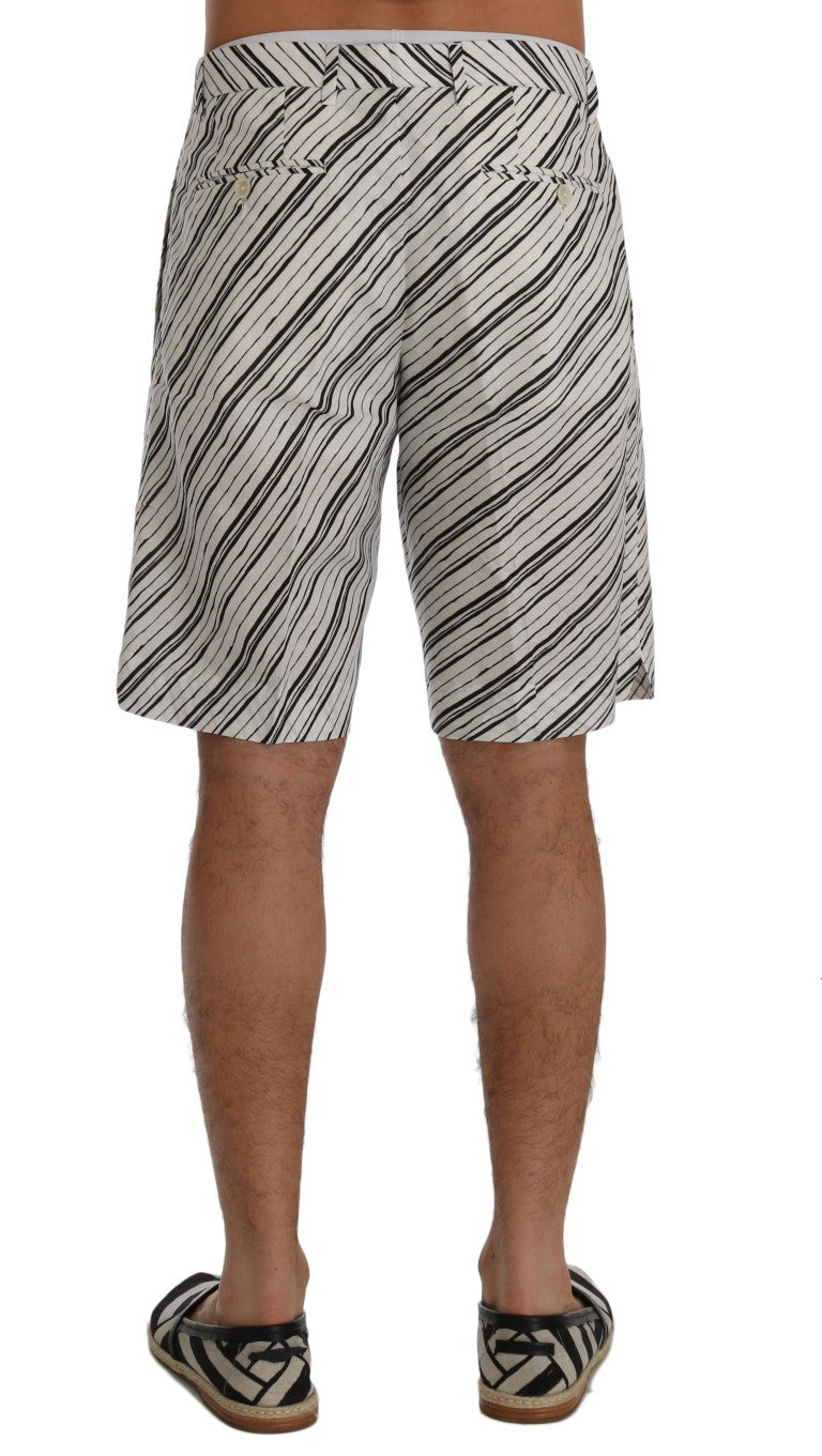 Short Décontracté Rayé Noir Blanc Dolce & Gabbana