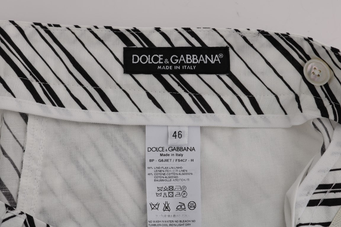 Short Décontracté Rayé Noir Blanc Dolce & Gabbana