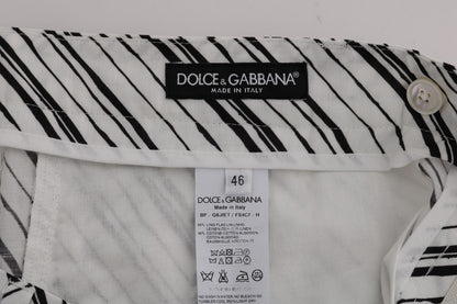Short Décontracté Rayé Noir Blanc Dolce & Gabbana