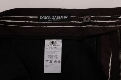 Shorts décontractés en chanvre rayé blanc et bordeaux Dolce & Gabbana