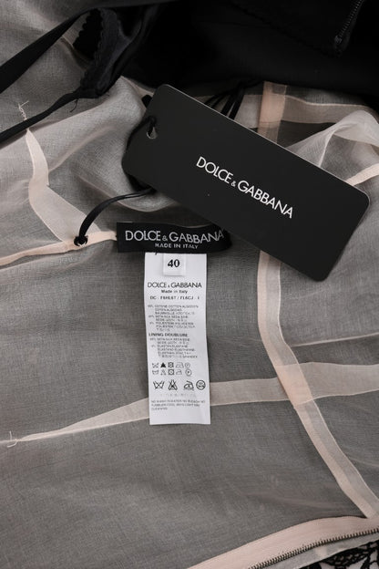 Robe longue Dolce & Gabbana en coton et soie noirs à motif floral