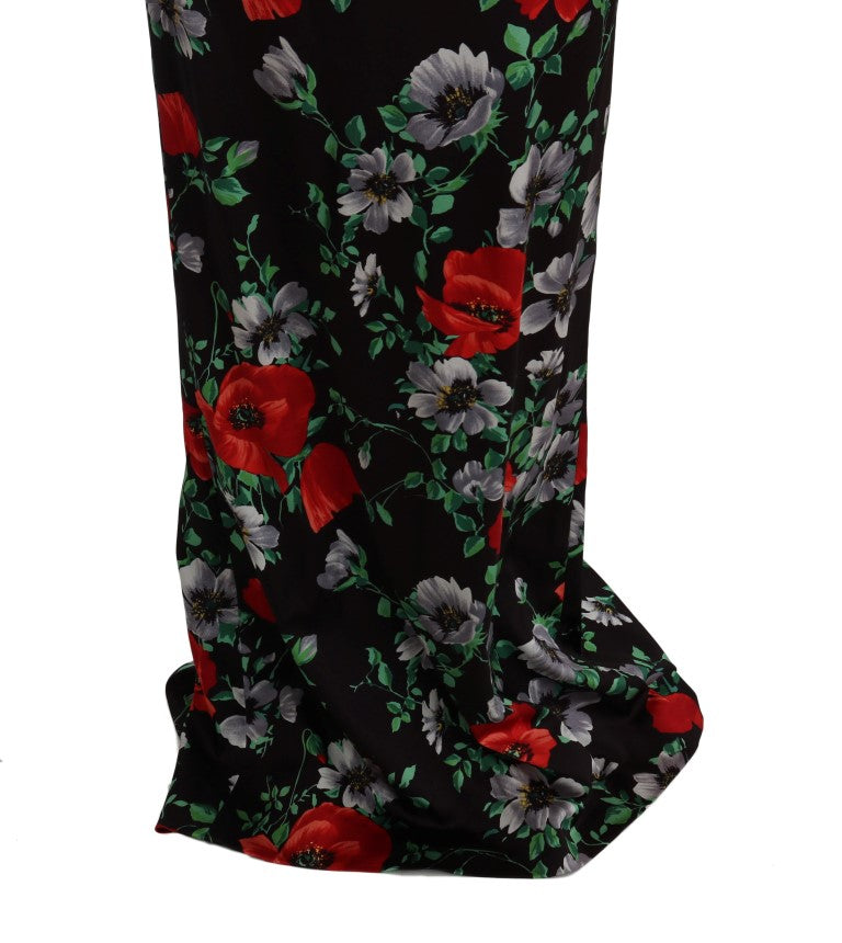 Robe longue fourreau Dolce & Gabbana en tissu stretch imprimé floral multicolore