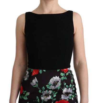 Robe longue fourreau Dolce & Gabbana en tissu stretch imprimé floral multicolore