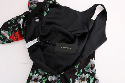 Robe longue fourreau Dolce & Gabbana en tissu stretch imprimé floral multicolore