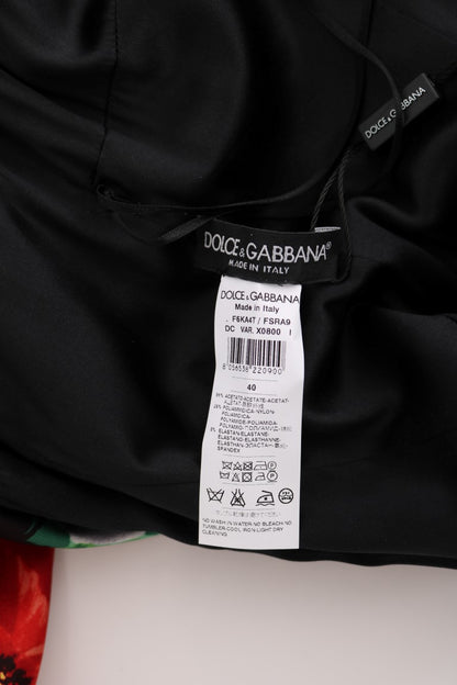 Robe longue fourreau Dolce & Gabbana en tissu stretch imprimé floral multicolore