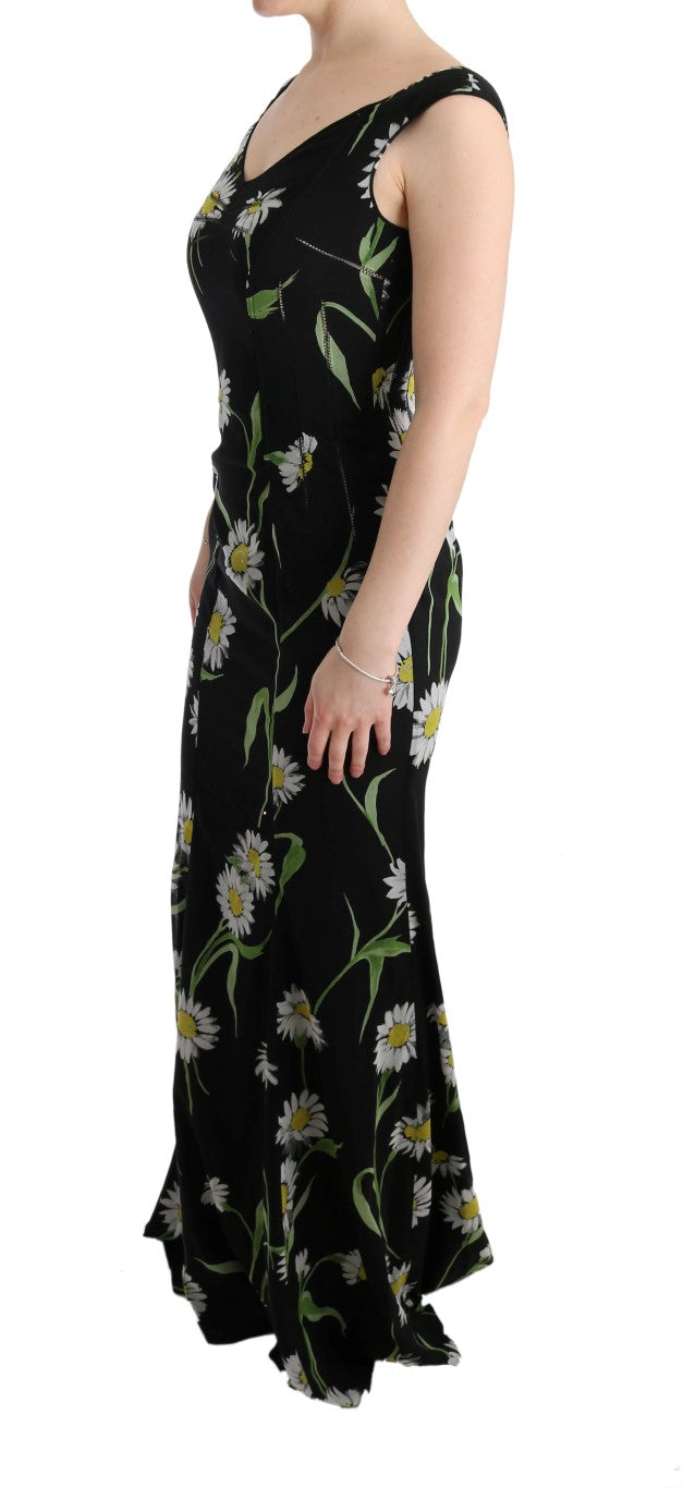 Robe fourreau Dolce & Gabbana en soie stretch imprimé tournesol