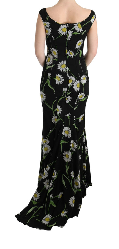 Robe fourreau Dolce & Gabbana en soie stretch imprimé tournesol