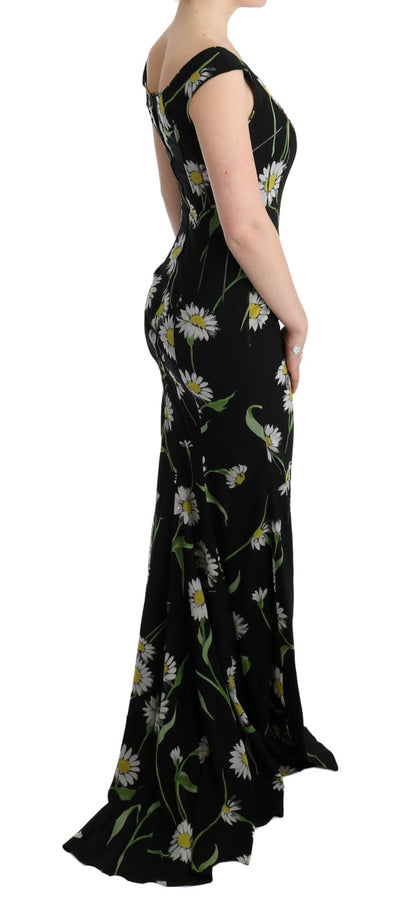 Robe fourreau Dolce & Gabbana en soie stretch imprimé tournesol