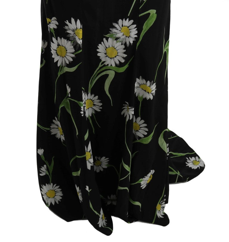 Robe fourreau Dolce & Gabbana en soie stretch imprimé tournesol
