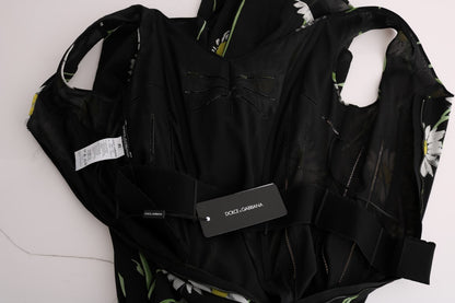 Robe fourreau Dolce & Gabbana en soie stretch imprimé tournesol