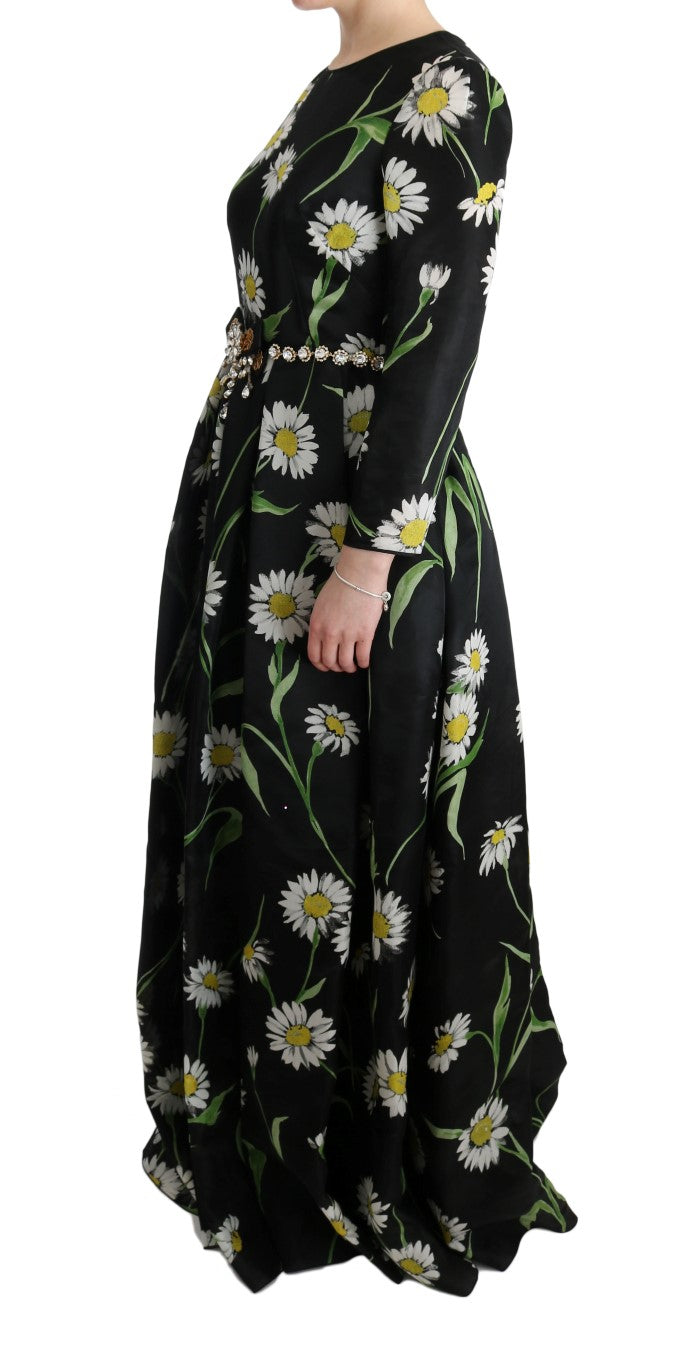 Robe longue maxi Dolce & Gabbana en soie multicolore à imprimé tournesols