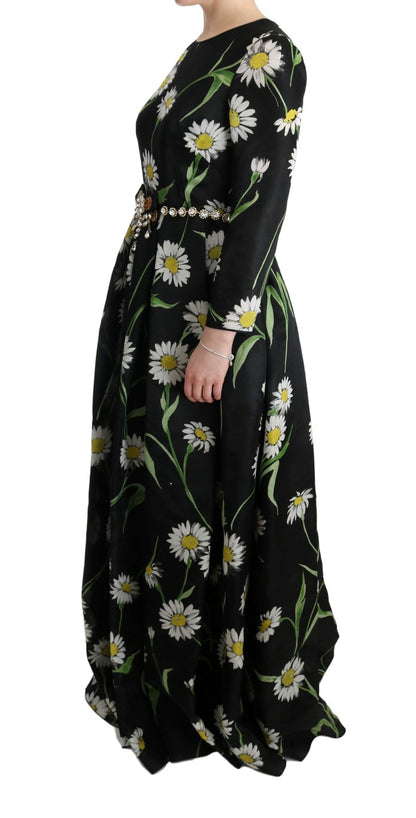 Robe longue maxi Dolce & Gabbana en soie multicolore à imprimé tournesols