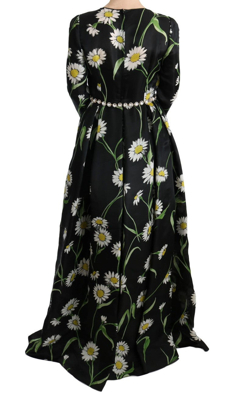 Robe longue maxi Dolce & Gabbana en soie multicolore à imprimé tournesols
