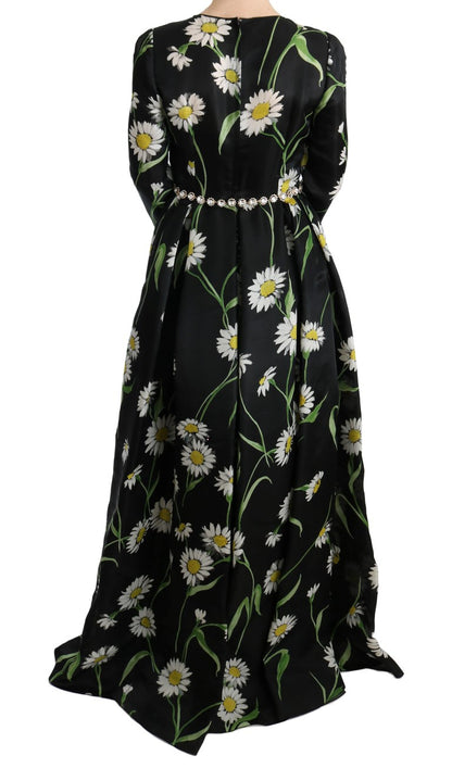 Robe longue maxi Dolce & Gabbana en soie multicolore à imprimé tournesols