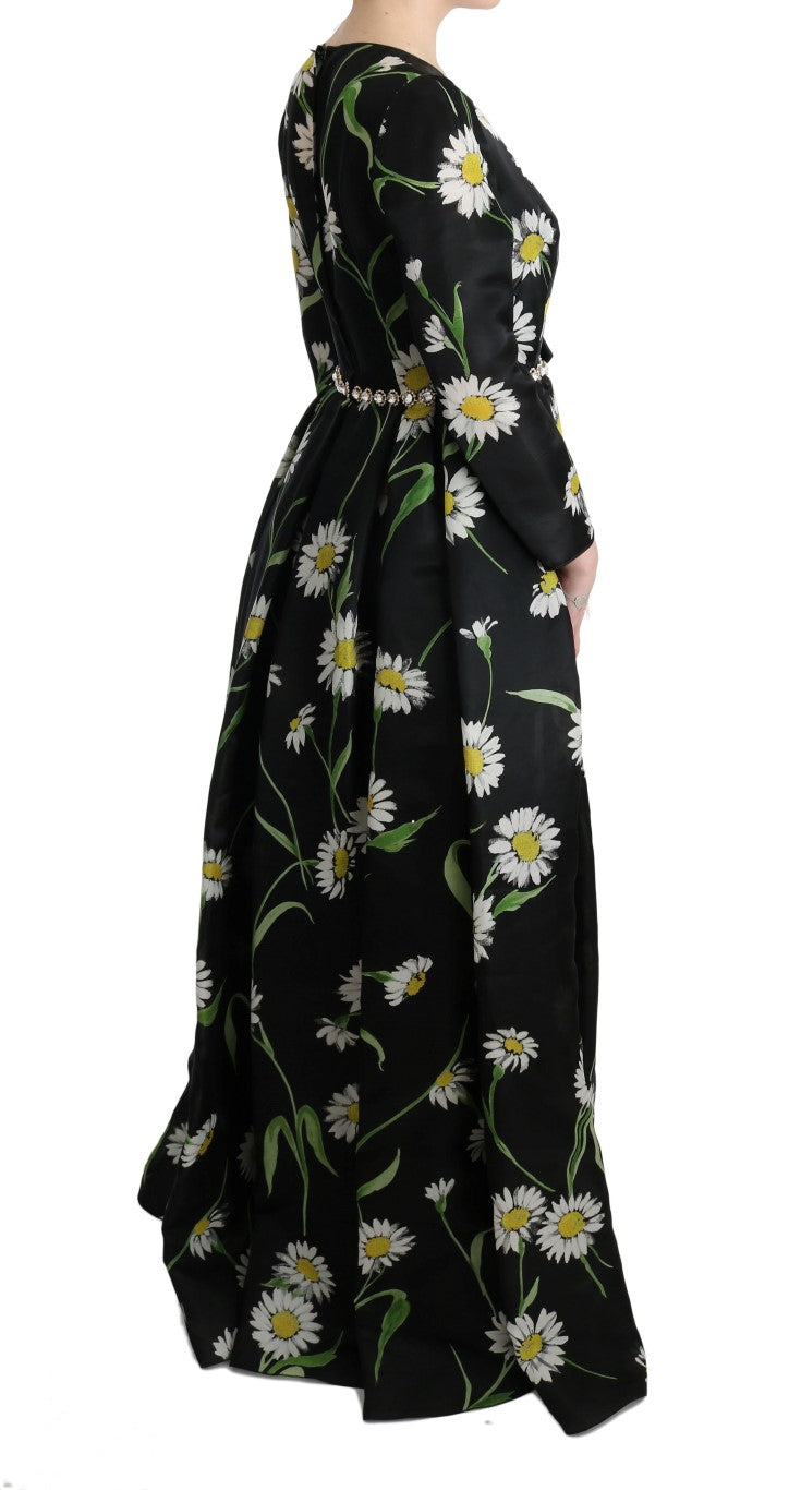Robe longue maxi Dolce & Gabbana en soie multicolore à imprimé tournesols