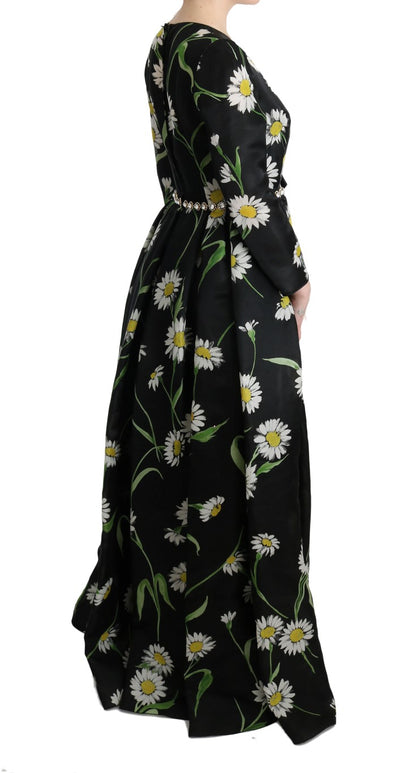 Robe longue maxi Dolce & Gabbana en soie multicolore à imprimé tournesols