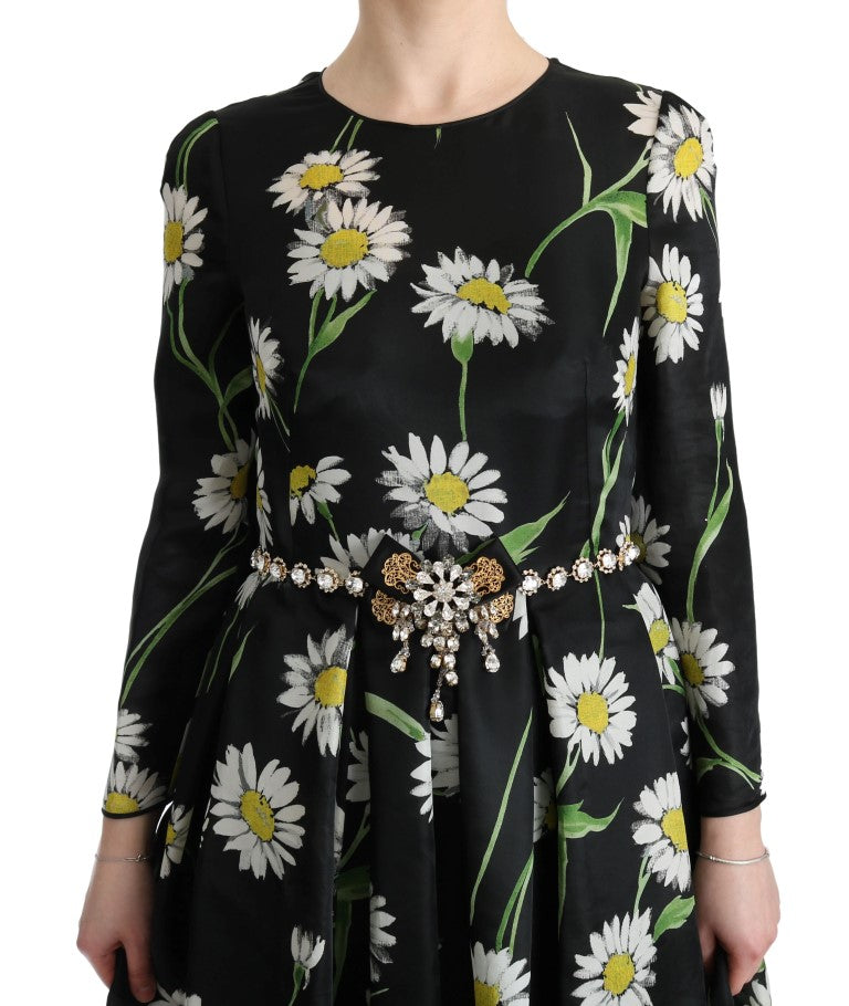 Robe longue maxi Dolce & Gabbana en soie multicolore à imprimé tournesols