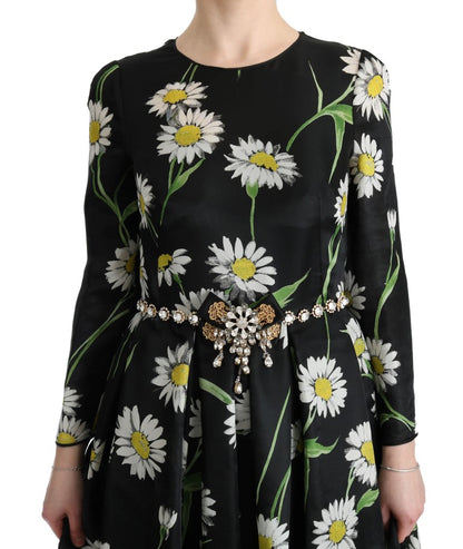 Robe longue maxi Dolce & Gabbana en soie multicolore à imprimé tournesols