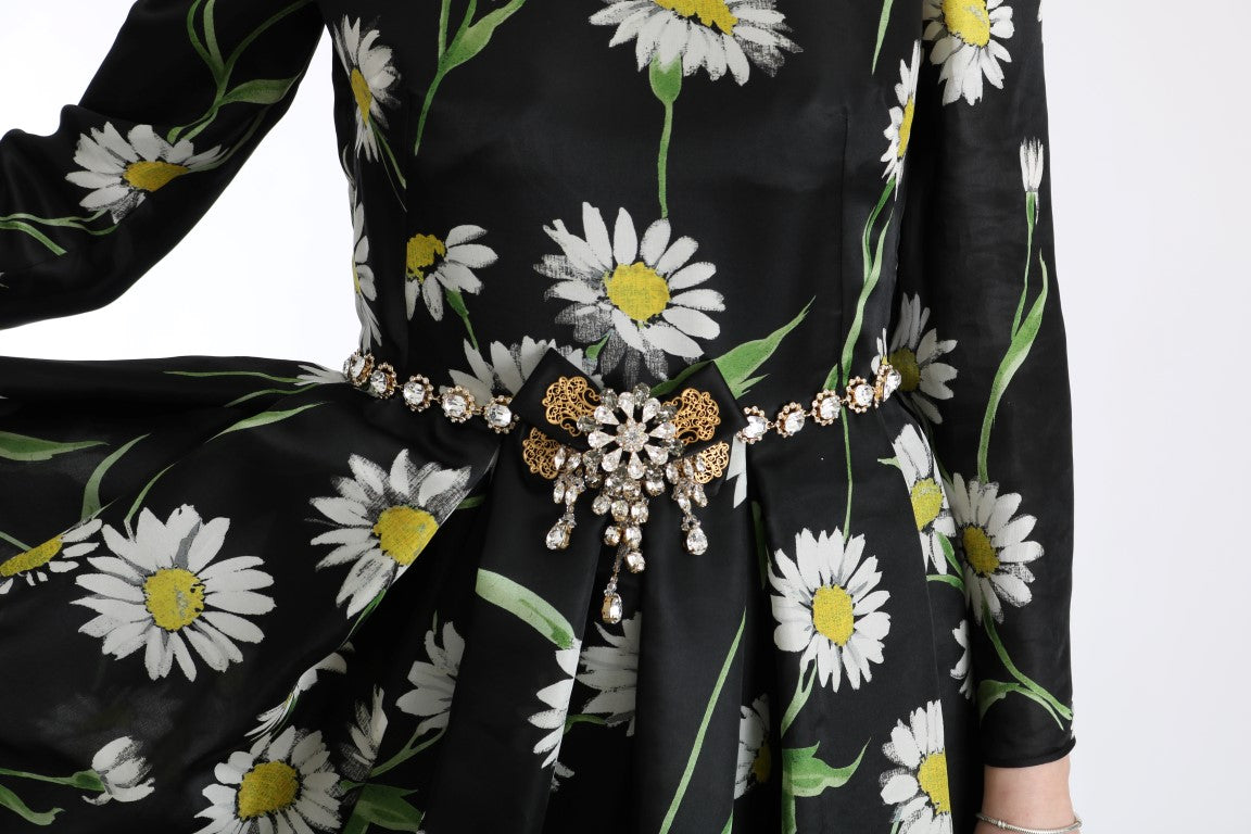 Robe longue maxi Dolce & Gabbana en soie multicolore à imprimé tournesols