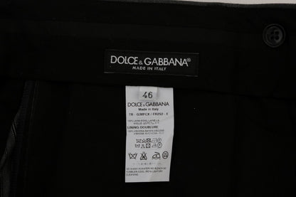 Pantalon de costume rayé en laine grise Dolce & Gabbana