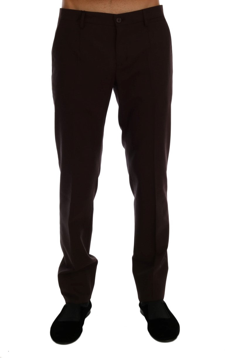 Pantalon de costume Dolce & Gabbana en laine stretch violette