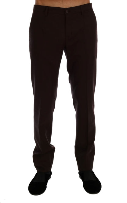 Pantalon de costume Dolce & Gabbana en laine stretch violette