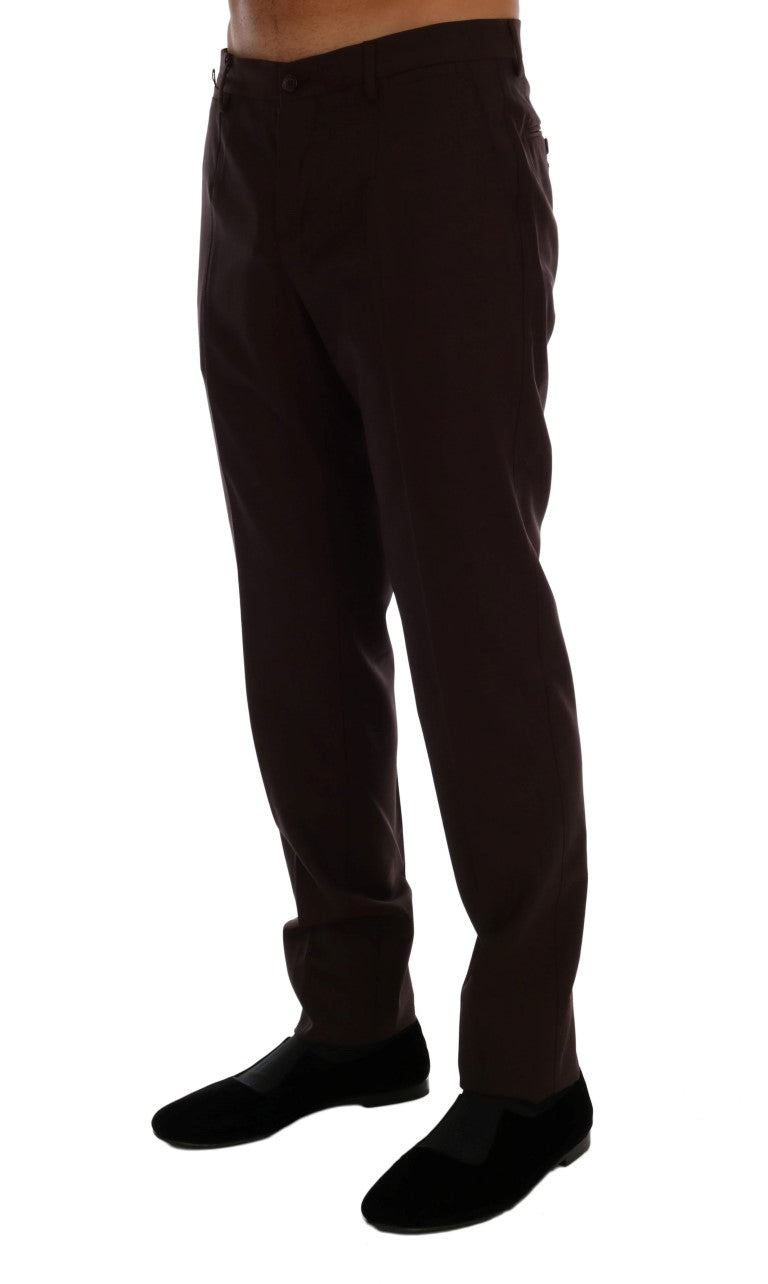 Pantalon de costume Dolce & Gabbana en laine stretch violette