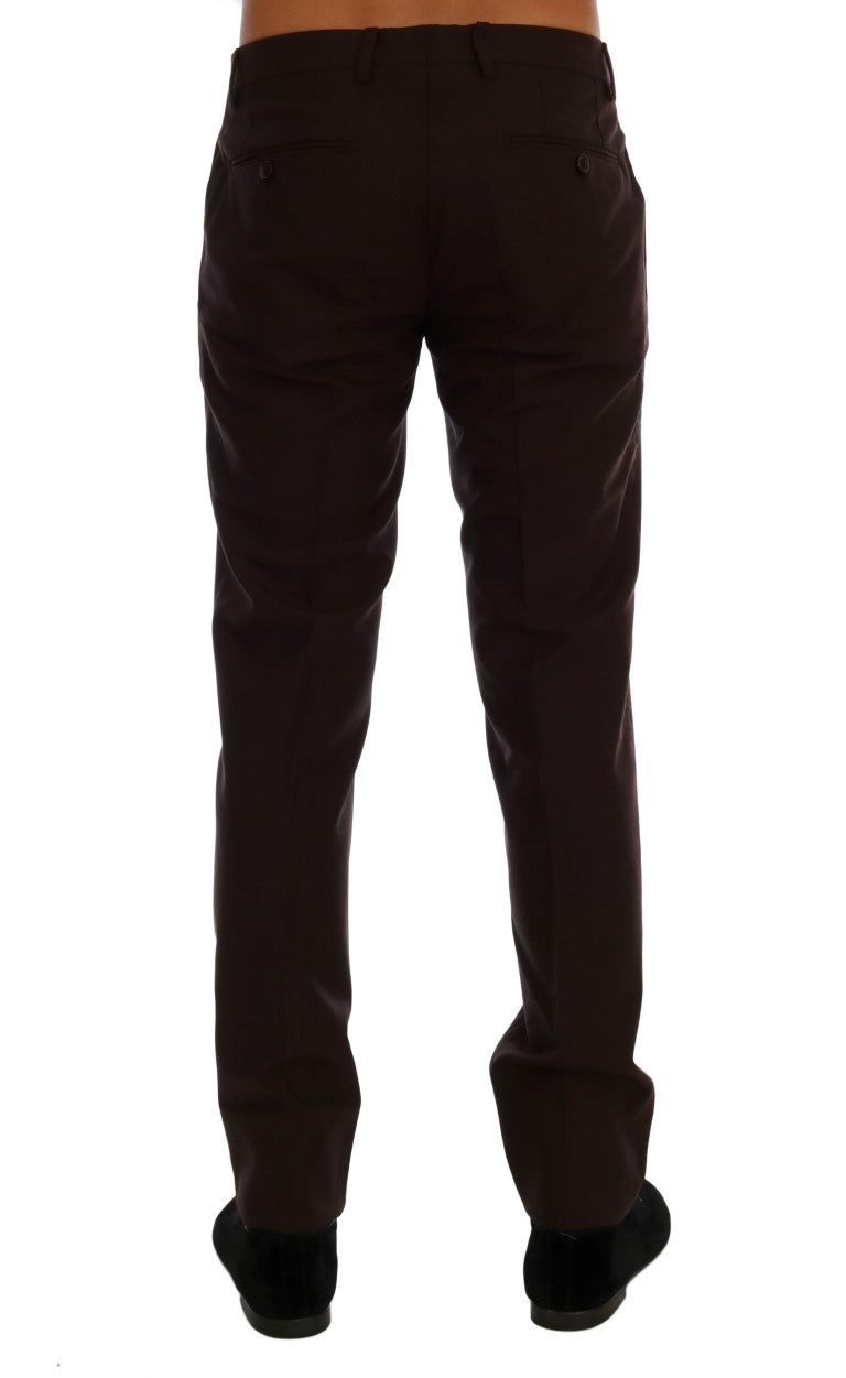 Pantalon de costume Dolce & Gabbana en laine stretch violette