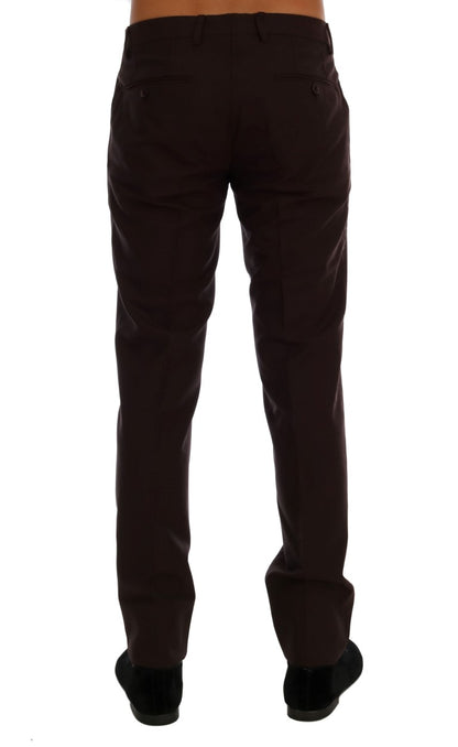 Pantalon de costume Dolce & Gabbana en laine stretch violette