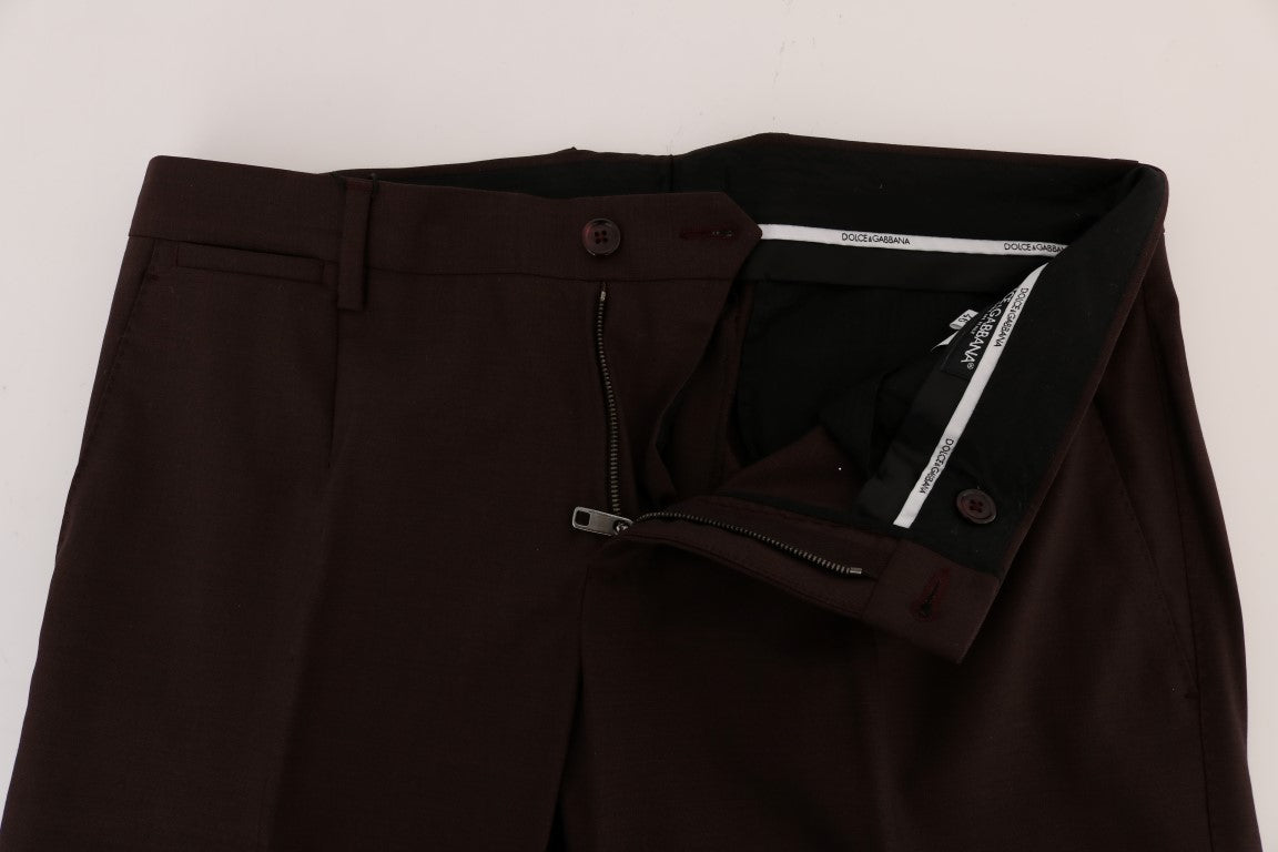 Pantalon de costume Dolce & Gabbana en laine stretch violette