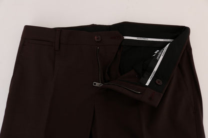 Pantalon de costume Dolce & Gabbana en laine stretch violette