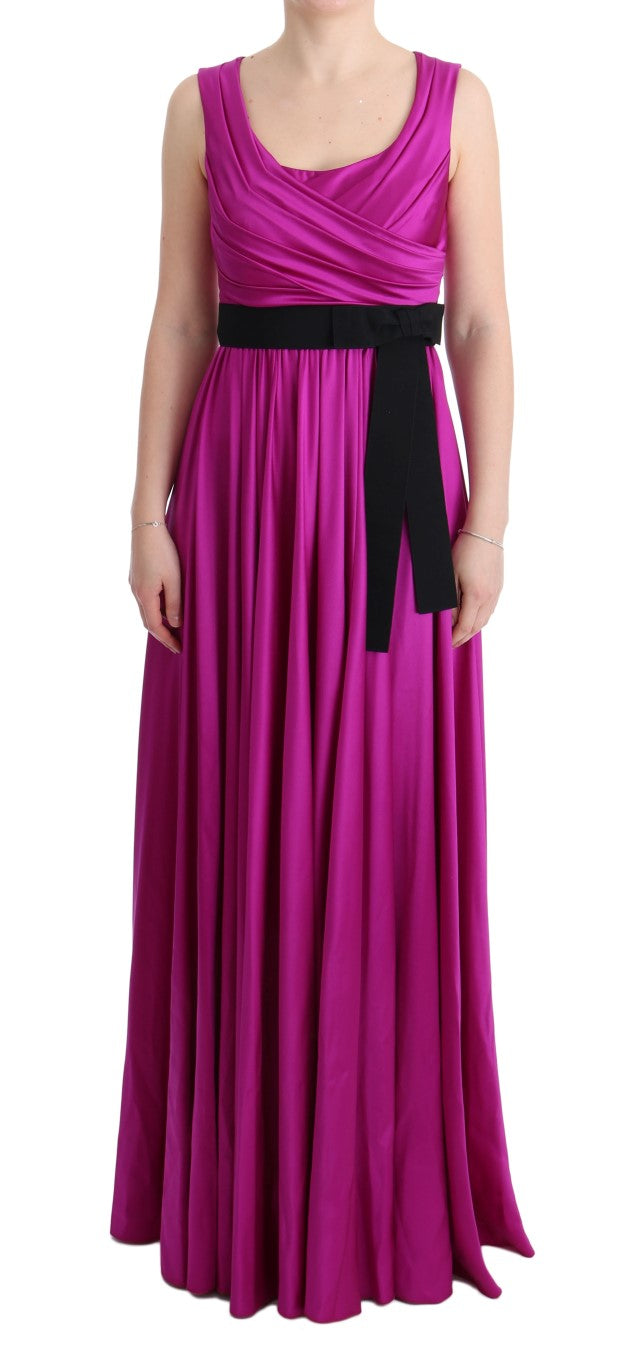 Robe longue fourreau Dolce & Gabbana en soie stretch rose