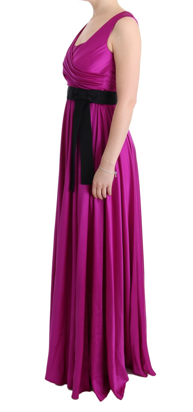 Robe longue fourreau Dolce & Gabbana en soie stretch rose
