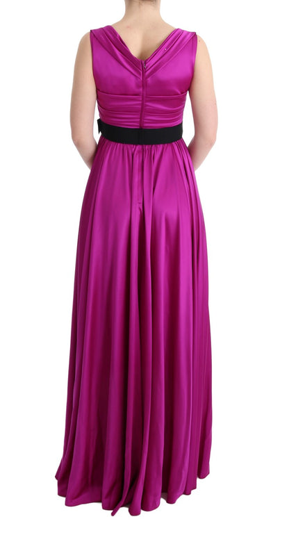 Robe longue fourreau Dolce & Gabbana en soie stretch rose