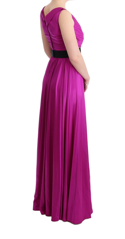 Robe longue fourreau Dolce & Gabbana en soie stretch rose