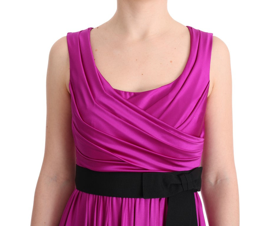 Robe longue fourreau Dolce & Gabbana en soie stretch rose